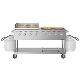 60 in. 8-Burner Commercial Outdoor Propane Gas Grill with 30 in. Griddle in Stainless-Steel, ETL Listed (CGKIT6-G30)